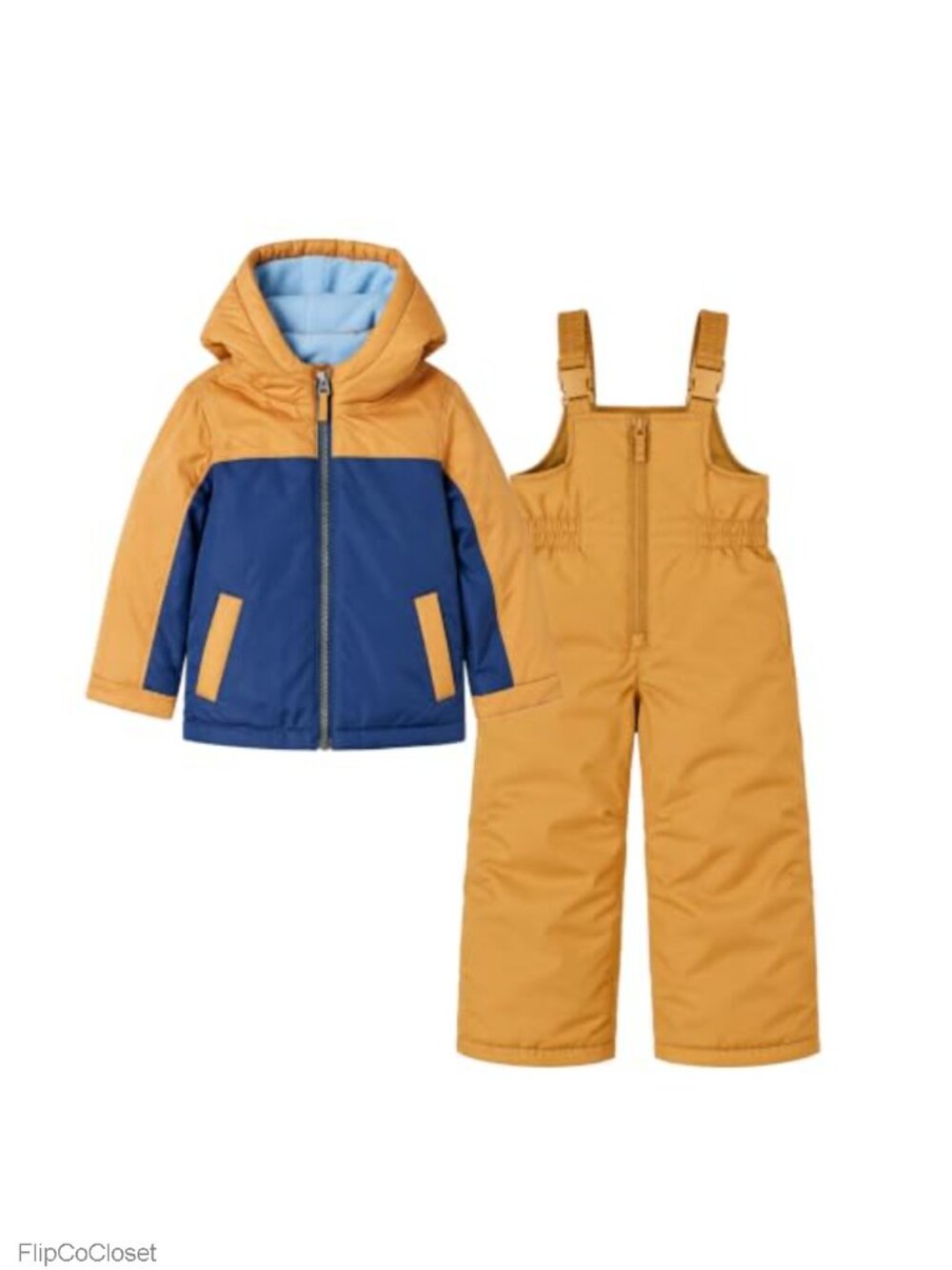Boys 2-Piece Water-Resistant Snowsuit Jacket and Ski Bib Pants